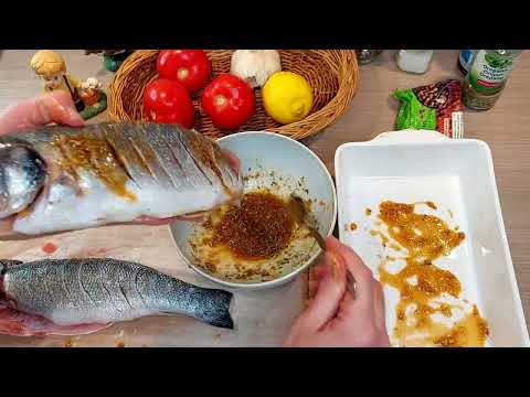 Видео: Сибаса запеченный в духовке 🐡 Быстрый рецепт приготовления seabass он же bar, каменный окунь, лаврак