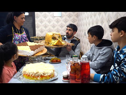 Видео: Влог: Жена Приготовила За Час Шах Плов - Бисквитный Торт - Салат для День Рождение Мужа