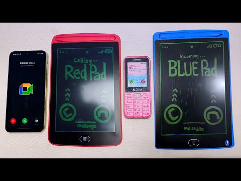 Видео: Galaxy a15 против Red Pad Drawing против Nokia 210 против Blue Pad Drawing входящий звонок
