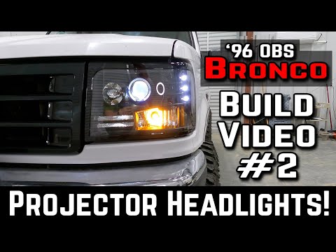 Видео: Видео сборки OBS Bronco 1996 года №2 — новые проекционные фары и затемнённая решётка радиатора