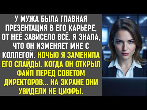 Видео: На главной презентации мужа я подменила слайды. Совет директоров увидел не цифры, а измену.