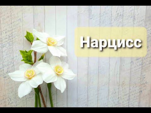 Видео: Нарцисс из холодного фарфора. Подробный мастер класс.