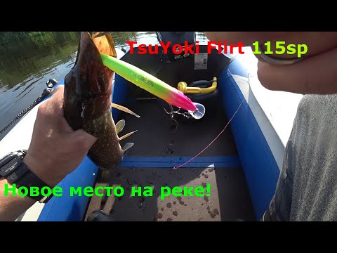 Видео: Первый раз на незнакомом участке реки! воблер TsuYoki FLIRT 115SP