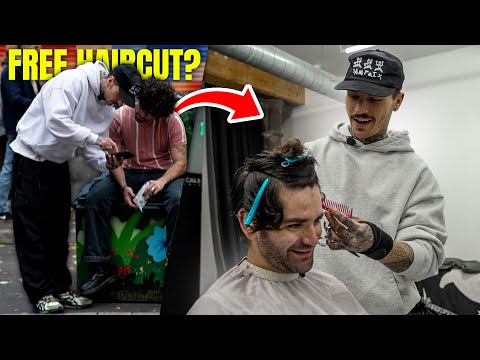 Видео: Дарим совершенно бесплатное преображение стрижкой случайному незнакомцу! 🔥