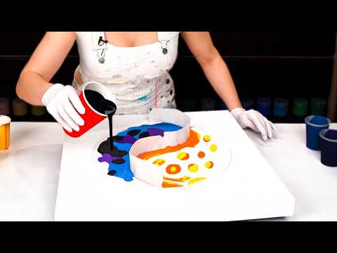 Видео: Новый подход к жидкому искусству Инь Ян ☯ Стоит посмотреть! Создаем гармонию 🥰 Акриловая заливка