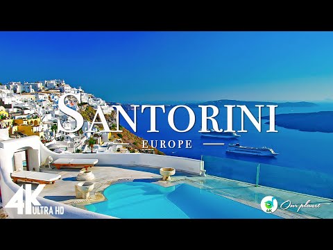 Видео: Santorini 4K - успокаивающая музыка с потрясающей красивой природой для снятия стресса