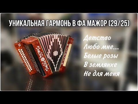Видео: Уникальная гармонь в тональности Фа мажор. 29/25 (все пять полутонов)