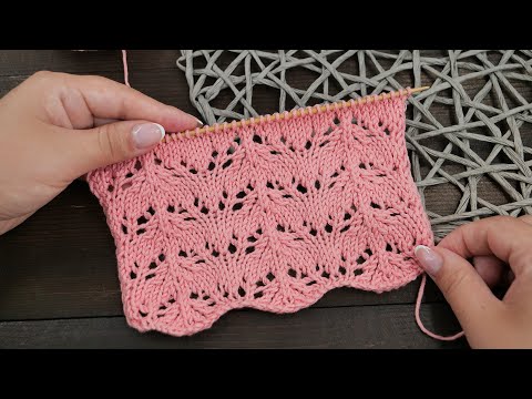 Видео: Милый кружевной узор спицами 🌸 Cute lace knitting pattern
