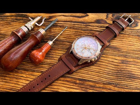 Видео: Ремешок "Напульсник" для наручных часов из кожи Crazy Horse от #wildleathercraft