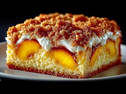 Видео: Персиковый пирог за 10 минут! Тает во рту🍑😋