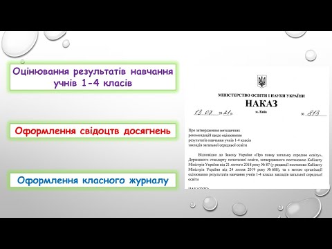 Видео: Оцінювання учнів 1-4 класів. Свідоцтво досягнень. Оформлення класного журналу 2022. Наказ МОНУ 813