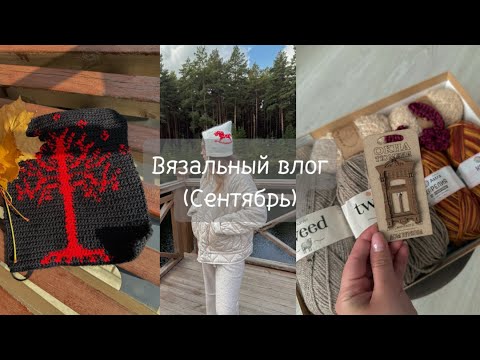 Видео: Вязальный влог (сентябрь)✨🍂: чепчик спицами с вышивкой, квадраты для пледа крючком, осенний Санта