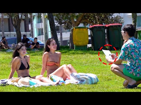 Видео: Нарисуйте забавный портрет! Реакция красивой девушки!