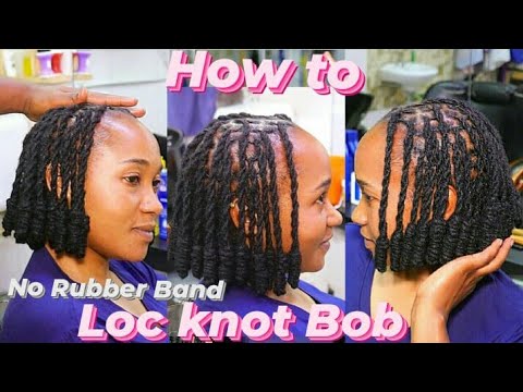 Видео: Симметричный лок-нот боб / Без резинок / Урок по плетению двух прядей с узлами на дредах.