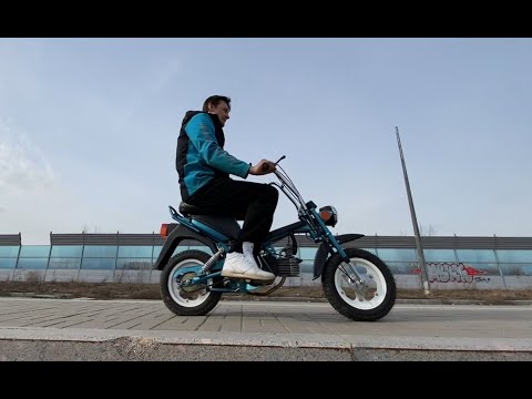 Видео: Первый пуск Riga Stella с мотором Jawa Babetta M225