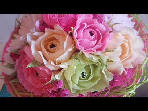 Видео: Мастер класс. Букет из конфет. Маленькие розочки. Crepepaper flowers tutorial. DIY.