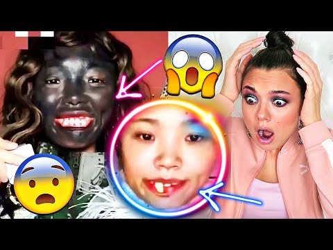 Видео: Накладные Зубы? Смотрю Азиатский Вирусный Макияж ТРАНСФОРМАЦИЮ