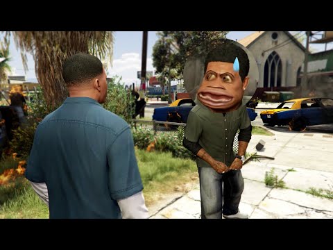 Видео: Франклин очень хочет сбежать из Лос-Сантоса, мчась в пробке на скорости 9999999! - GTA5