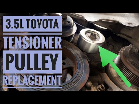 Видео: Замена натяжного ролика и поликлинового ремня Toyota 3.5L