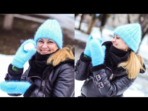 Видео: МК Теплая шапочка резинка 2×2 с одним отворотом из Пуха норки Отличная молодежная модель Расход 2 м.