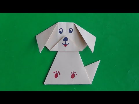Видео: Оригами собака / Как сделать собаку из бумаги / Бумажная собака / Origami dog