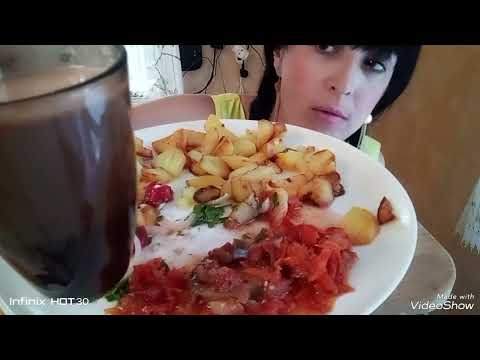 Видео: МУКБАНГ/ЖАРЕНАЯ КАРТОШКА ,САЛАТ 🥗🥗Опять на работе работаю.Пашу как лошадь вся изголодалась 🤣