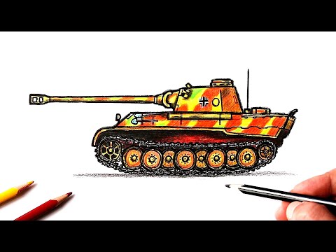 Видео: Как нарисовать танк Пантера | Уроки рисования