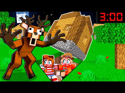 Видео: СПРЯТАЛСЯ ПОД ДОМОМ С НЭНСИ ОТ ОЛЕНЯ ИЗ 99 НОЧЕЙ В ЛЕСУ В МАЙНКРАФТ!