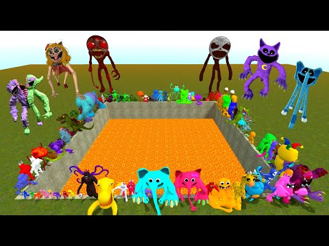 Видео: Пинаем всю новую семейку Поппи в Lava Hole Zoonomaly Sprunki Smiling в Garry's Mod!