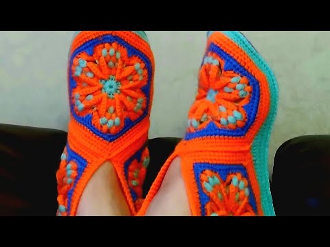 Видео: Полусапожки из мотивов крючком.Сборка.