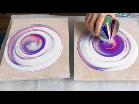 Видео: Мебель UPCYCLE, струящееся искусство на приставном столике, кольцевая заливка, заливка акриловой ...