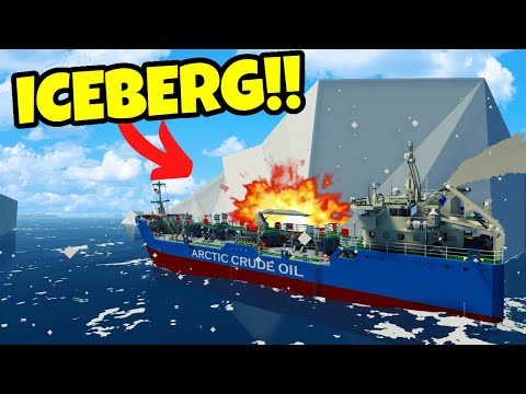 Видео: Арктический нефтяной танкер протаранил айсберг и затонул — Stormworks Sinking Ship Survival