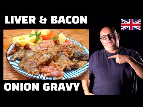 Видео: Печень с беконом | Луковый соус | Классические британские рецепты | Youtube