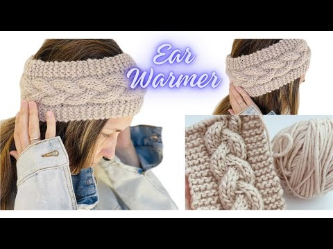 Видео: Красивая повязка на голову с косой Ear Warmer #вязание #knitting #вязаниеспицами #мастеркласс