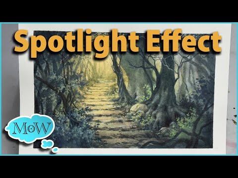 Видео: Как я рисую эффект прожектора акварелью и гуашью