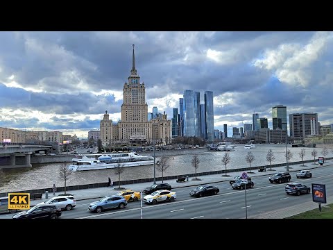 Видео: Прогулка по Москве: Сталинские высотки, Москва-Сити на горизонте и шикарное небо