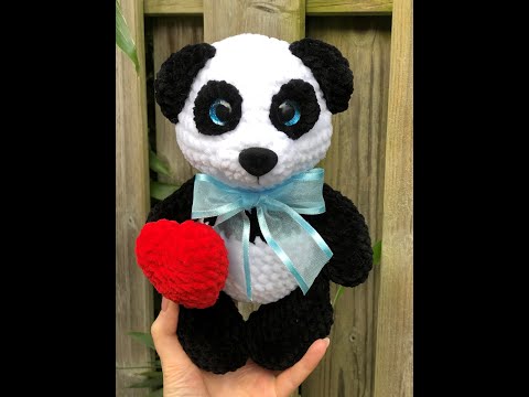 Видео: Вязаная панда 1часть , по мк Виктории Кравченко