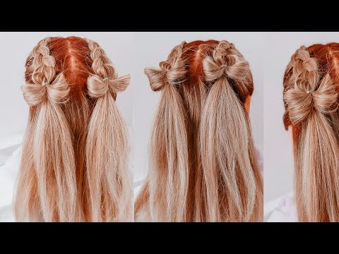 Видео: Бантики из волос. Французская коса.  Причёска на каждый день