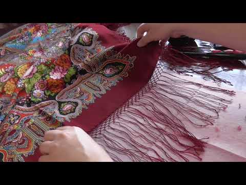 Видео: "Лечим" бахрому 🚑 ✂ 🖌 👌#павловопосадская#шаль#платок#бахрома#уход