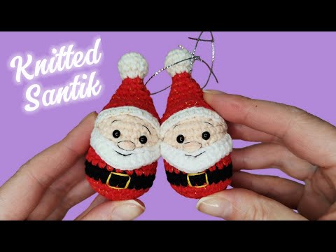 Видео: Как Связать Санта Клауса Крючком?! Игрушка-брелок "Сантик" Виктория Вяжет