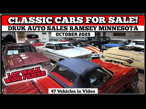 Видео: ПРОДАЮТСЯ КЛАССИЧЕСКИЕ АВТОМОБИЛИ! Lot Walk Druk Classic Cars of Ramsey, Миннесота — октябрь 2025...