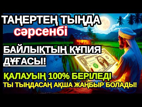 Видео: сәрсенбі Тыңда Өте күшті дұға  кейін сіз ақша аласыз,Сосын береке байлық қалағаның беріледі