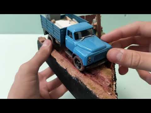 Видео: Диорама 1/43 «жизнь видеревне»