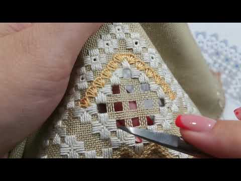 Видео: Хардангер / Hardanger. Подрезка нитей. Мой способ.