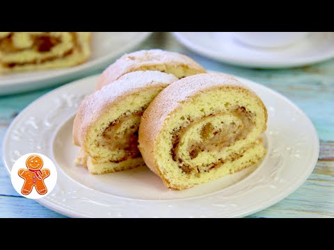 Видео: Шарлотка рулетом 🍎 Нежный Воздушный Рулет с Яблоками