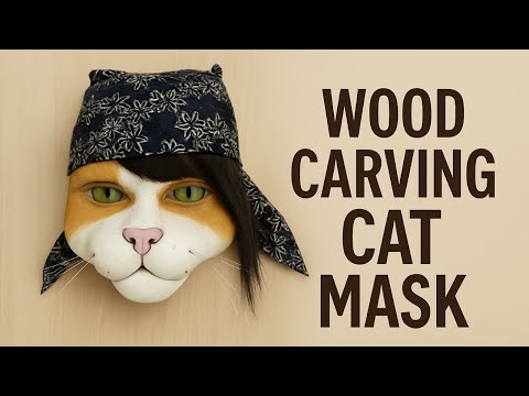 Видео: Изготовление декоративной деревянной маски кошки с помощью долото BeaverCraft Tools