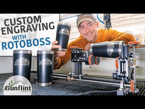 Видео: Лазерная гравировка стаканов начинается с роторного гравера
