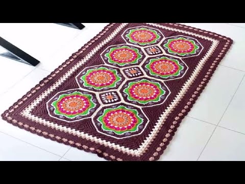 Видео: КАК ВЯЗАТЬ ВОСЬМИУГОЛЬНЫЙ МОТИВ ДЛЯ КОВРИКА ИЛИ ПЛЕДА КРЮЧКОМ
