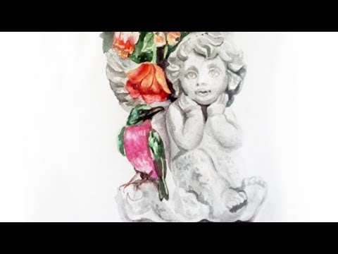 Видео: Рисуване на екзотична птица с акварел / Живопис / Уроци по Рисуване/ Смокини