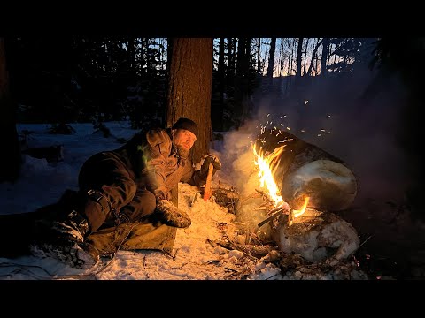 Видео: Подземная Батарея Против Холода.Ночь Выживания в Снежном Лесу(Реальный Опыт)